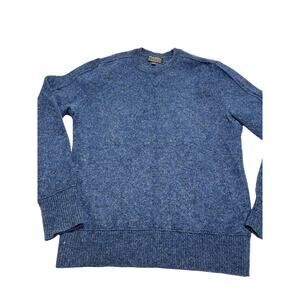 Banana Republic Men’s M Blue Shetland Wool Crewneck Sweater J.C. Rennie Yarn